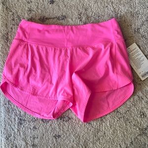 Lululemon 4” speed ups dark prism pink size 6